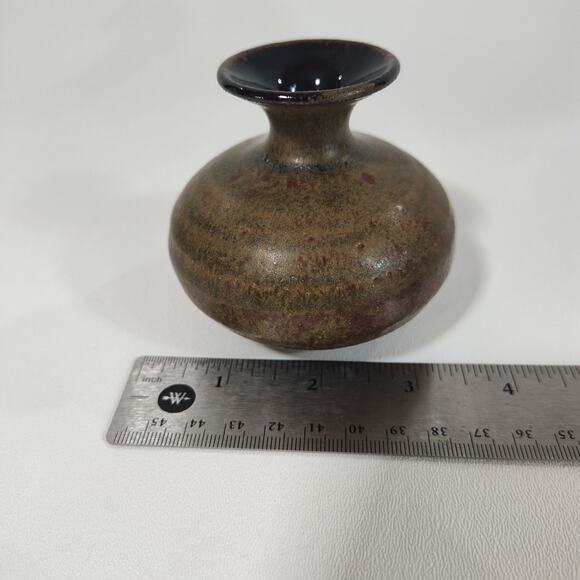 Vintage Mini Pottery‎ Vase 3" Glazed Signed DB - Picture 5 of 5
